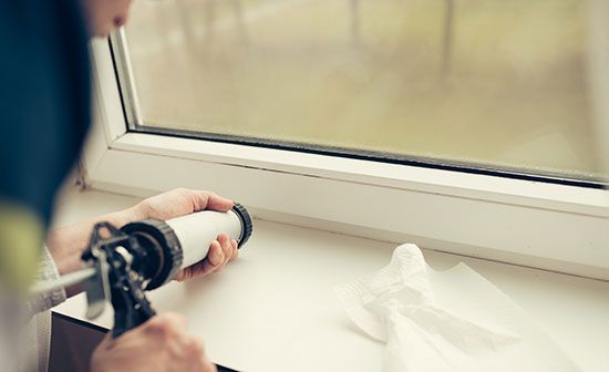 Caulking a window from the inside